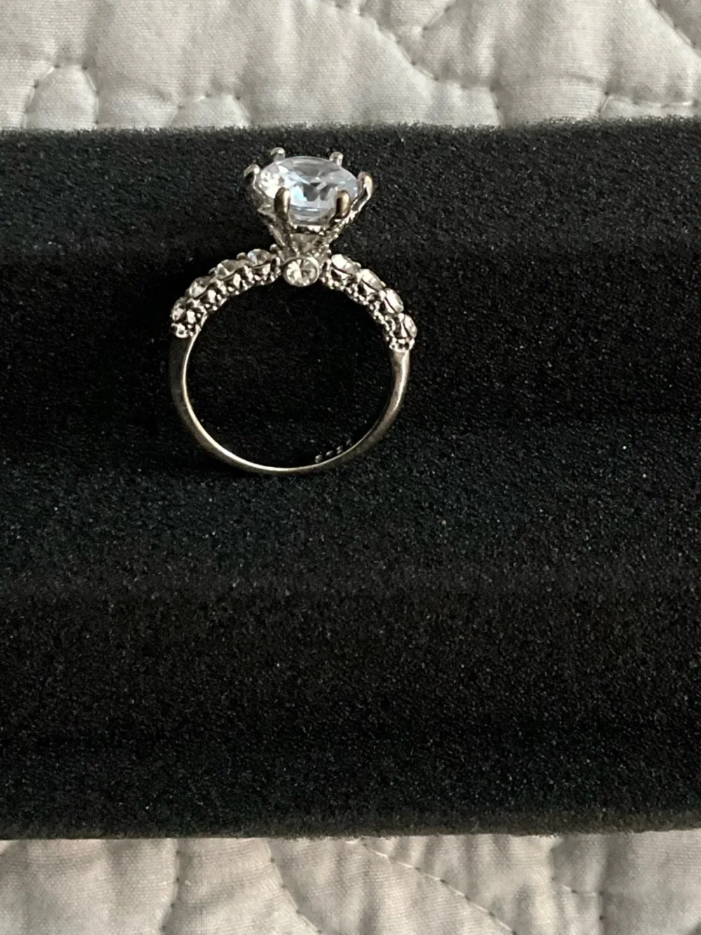 Sterling Silver Cubic Zirconia Solitaire Ring Size 9